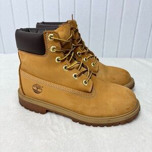Timberland Premium Work Wheat Tan Leather Nubuck Hiking Boots size 5.5
